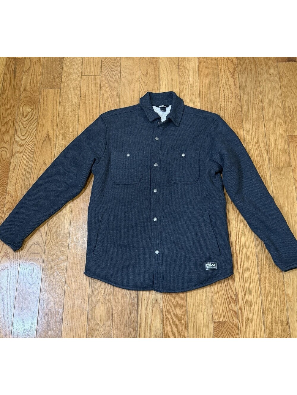 Men’s Size Small Eddie Bauer Sherpa Lined Corduroy Jacket Navy Blue Outdoor Coat
